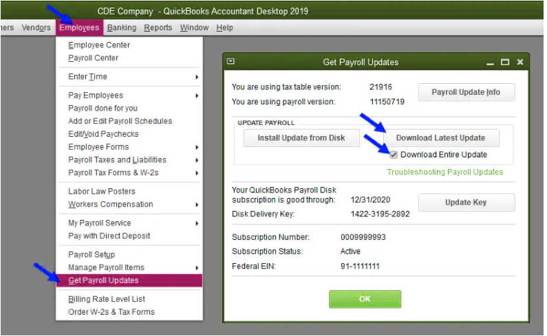 QuickBooks Desktop and Payroll Tax Table